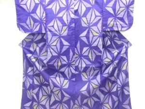 大正ロマン　麻の葉模様織り出し銘仙着物